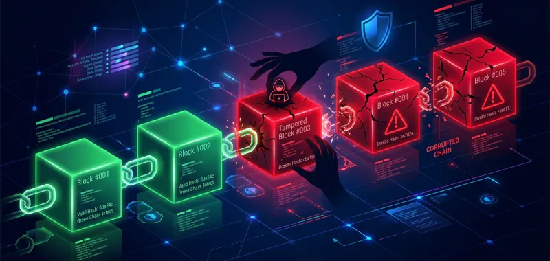 Why Blockchain is Tamper-Proof - Hash Chain Diagram